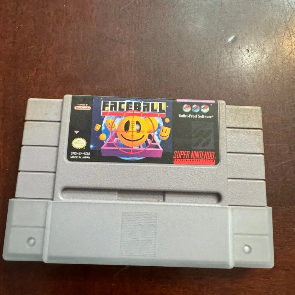 Faceball 2000 Super Nintendo SNES Game Cartridge SNS-2-USA Bullet-Proof Software